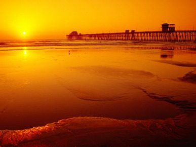 Oceanside Pier at Sunset, North County, San Diego, United States of America